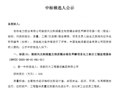 吉電股份梨樹綠氫耦合綠色甲醇項目第二批招標落定