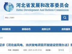 河北風、光開發管理辦法：不得違規將落戶二三級子公司等作為參與競配條件（征求意見）